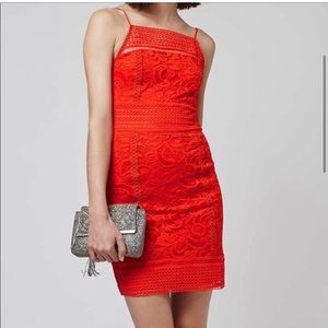 Top Shop Red Lace Dress